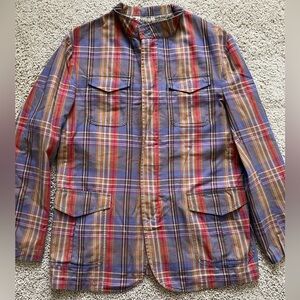 ETRO - XL Purple Tartan Plaid 100% Lightweight Cotton Sport Coat Blazer